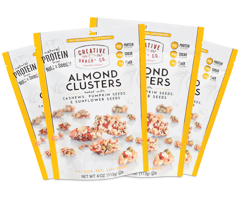 Almond Clusters Baked with Cashews, Pumpkin Seeds, & Sunflower Seeds